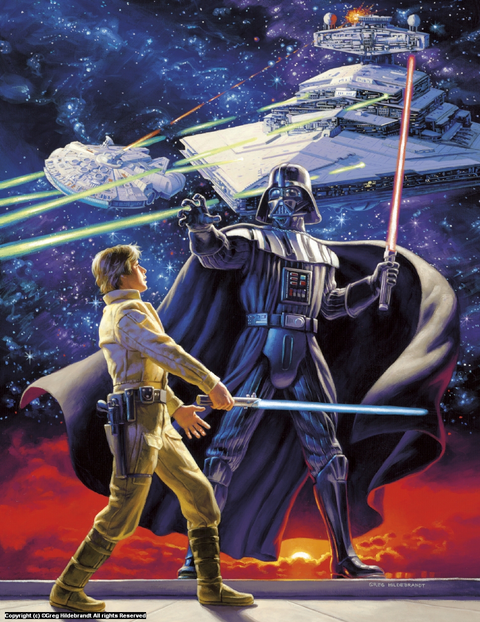 Greg Hildebrandt Signed Star Wars 8.5 x 11 Art Print 