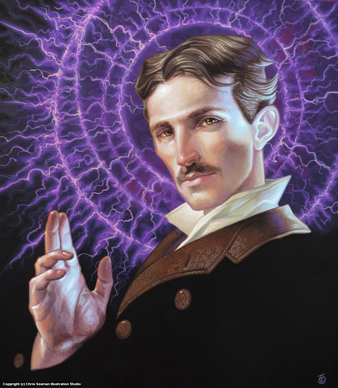 Infected By Art » Art Gallery » Chris Seaman » Nikola Tesla 1856-1943 ...
